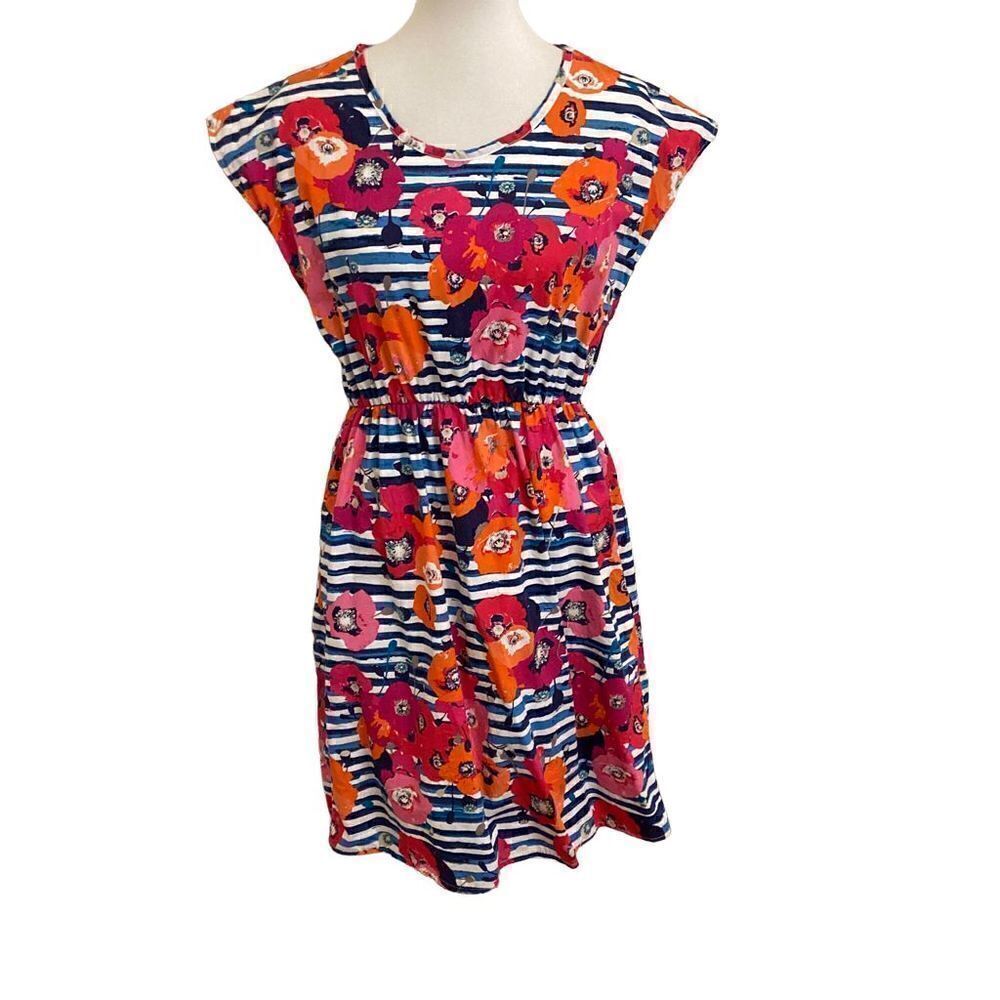 Lolly Wolly Doodle Striped Floral Dress Small